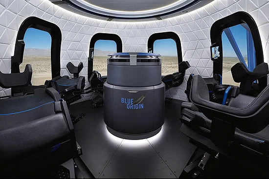 Blue Origin New Shepard interior cabin Blue Origin New Shepard interior cabin