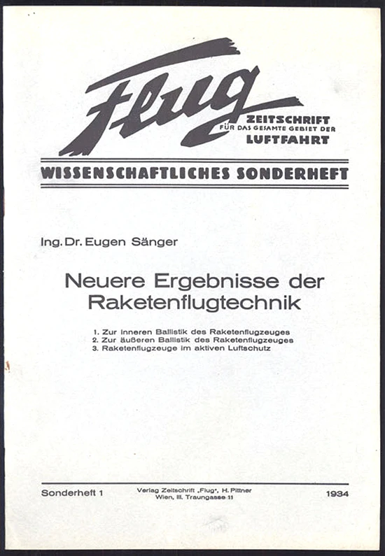 E. Sanger, SilberVogel, Raketenflugtechnik E. Sanger, SilberVogel, Raketenflugtechnik