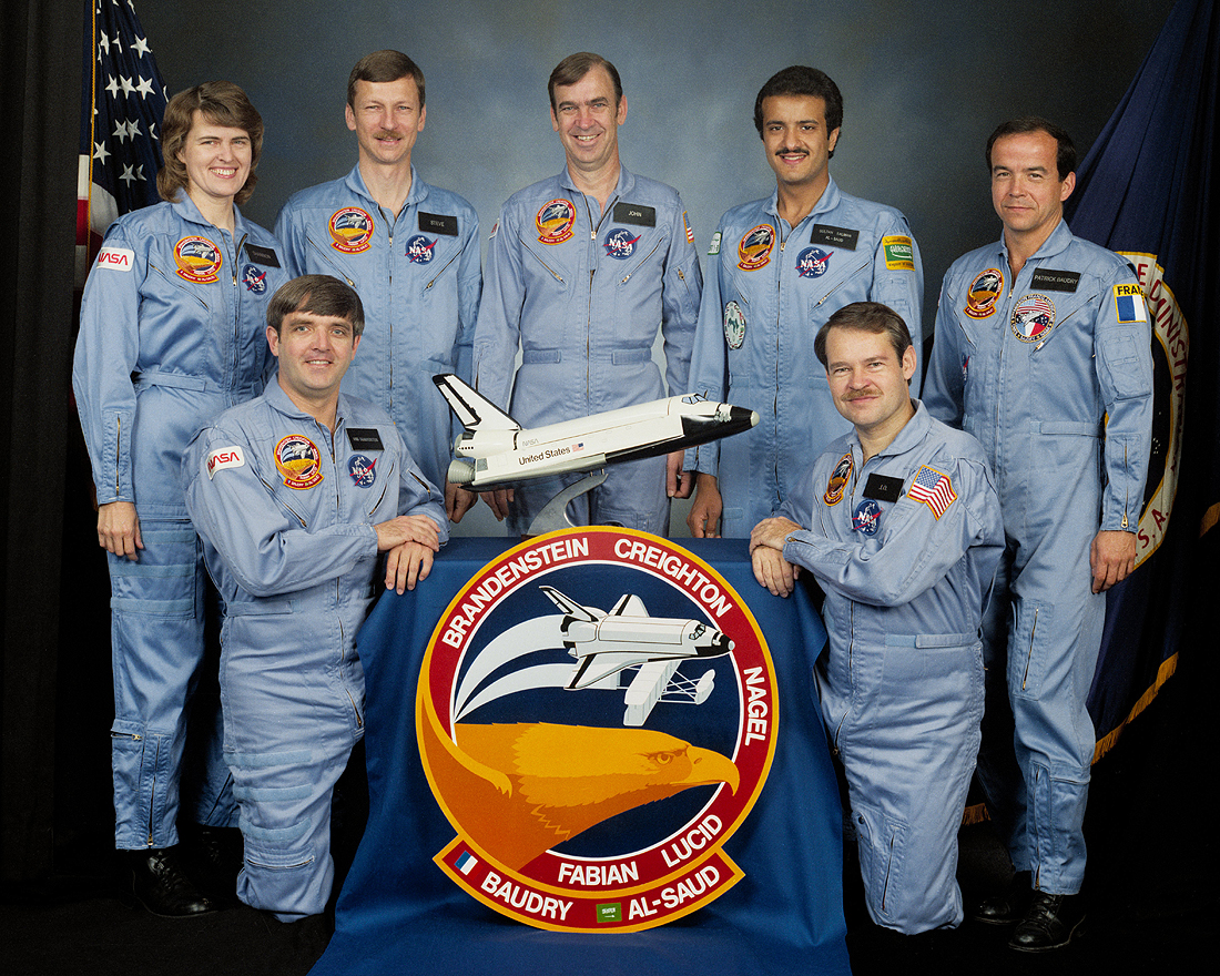 Skripochka, Meir, Mansouri, STS_51-G crew Al Saud