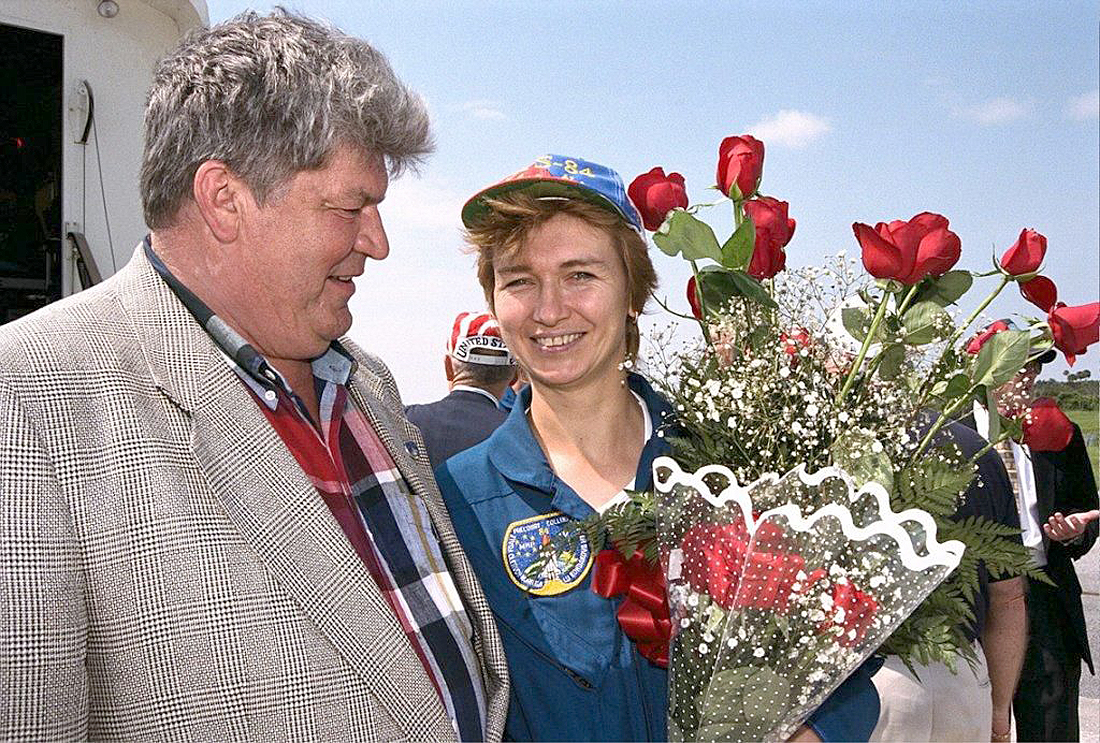 astronautinės šeimos Vladimir Riumin Jelena Kondakova