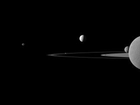 Saturn quintet of moons