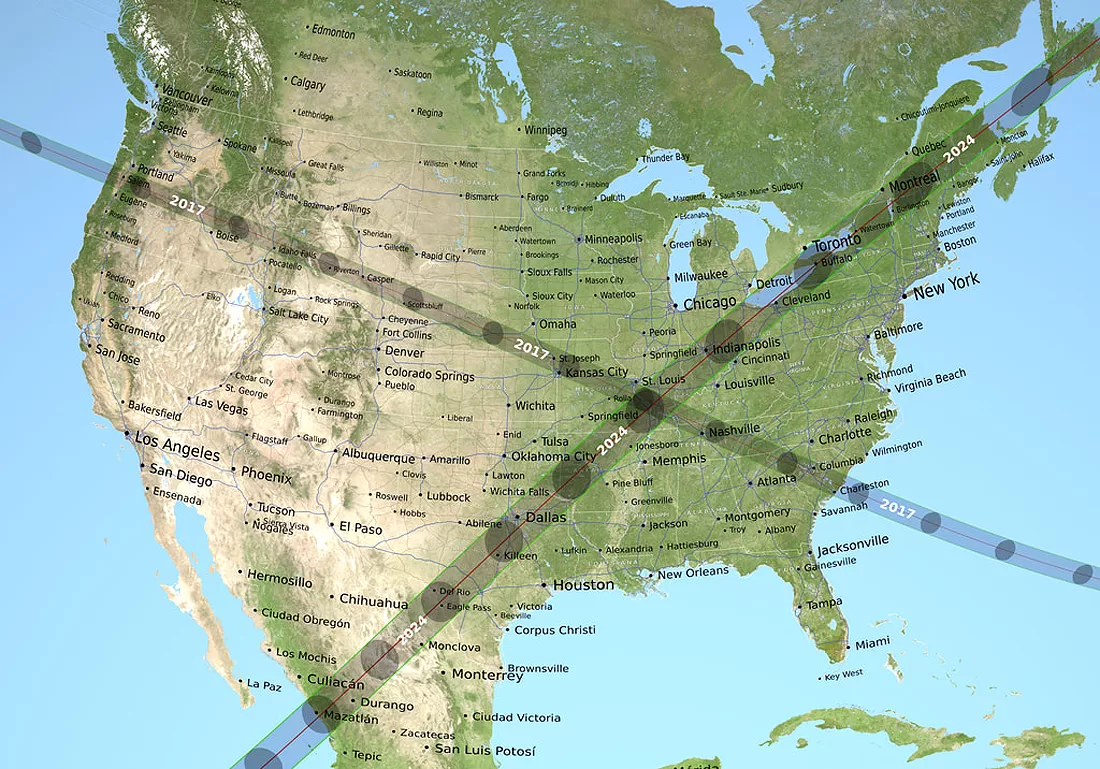 uztemimas Solar eclipse 2024 04 08